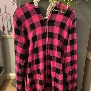 Pink and Black Plaid Onesie